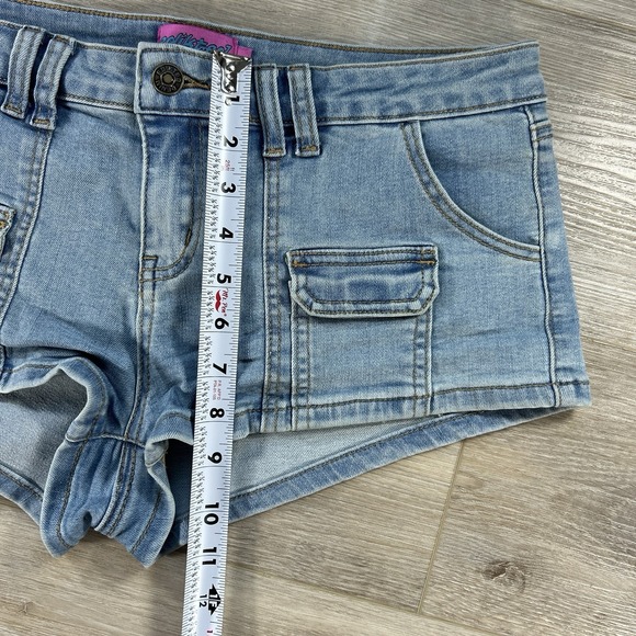 Edikted Size Large Cargo Denim Micro Shorts Booty Shorts Cotton Blend - Picture 15 of 15